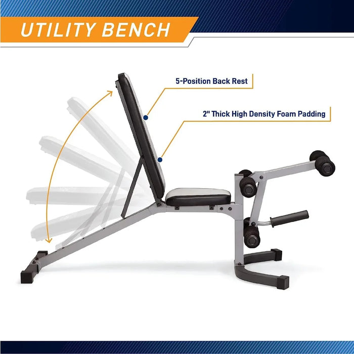 BP Pro Deluxe Cage System with Weightlifting Bench, All-in-One Home Gym